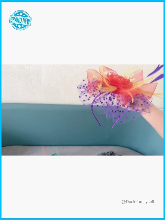 3 Piece Vintage Feather Fascinator Hat Set Detachable Headband Hair Clip main image 6